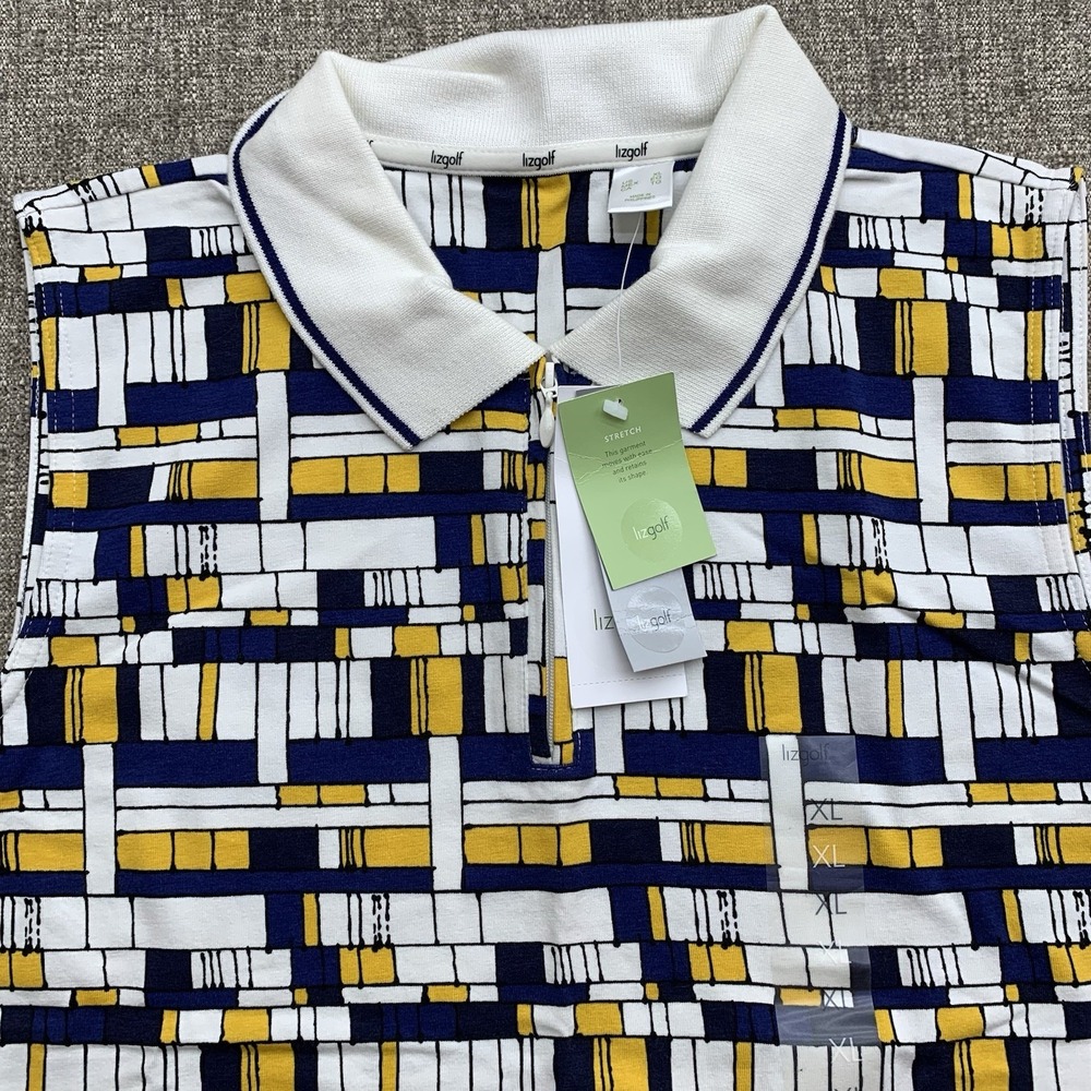 LizGolf Liz Claiborne Women's XL‎ Sleeveless Polo Top Vintage Collared Shirt NWT